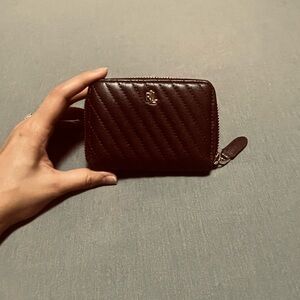 Ralph Lauren Burgundy Quilted Wallet/Cardholder